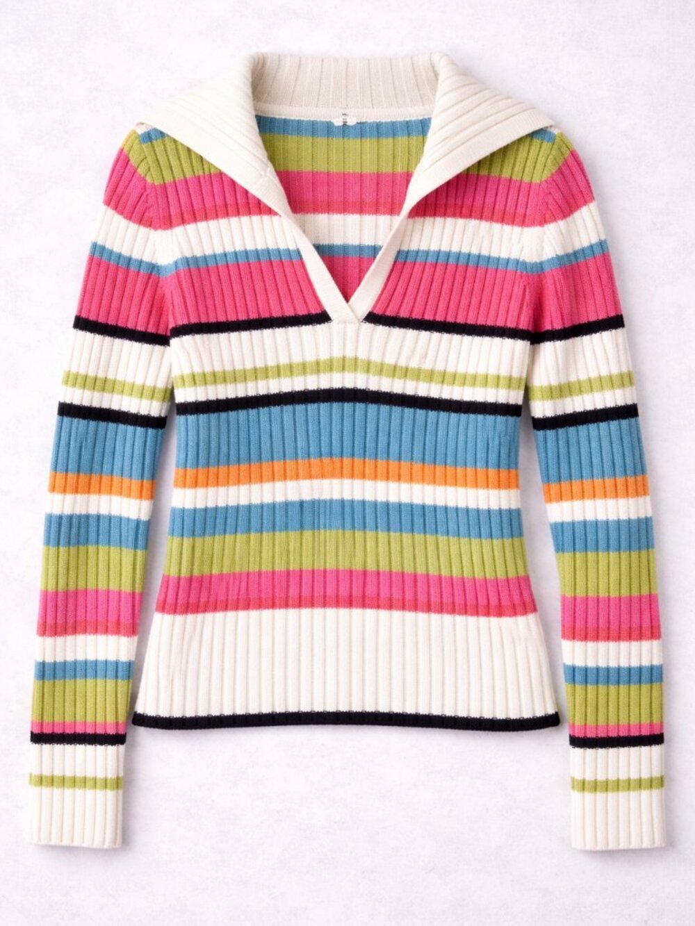 Vintage Tommy Hilfiger Ribbed Striped Sweater Medium Preppy Y2K Retro Pullo
